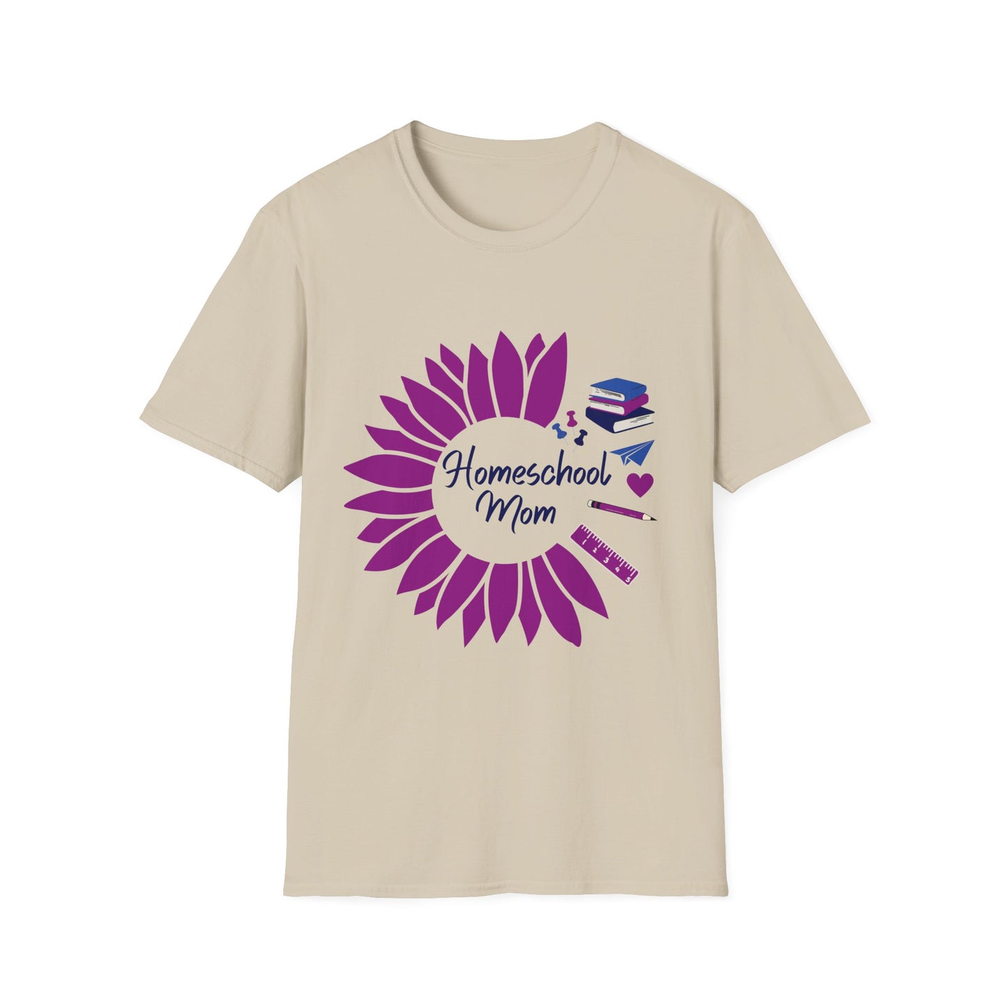 Homeschool Mom | Sunflower and School Supplies T-Shirt