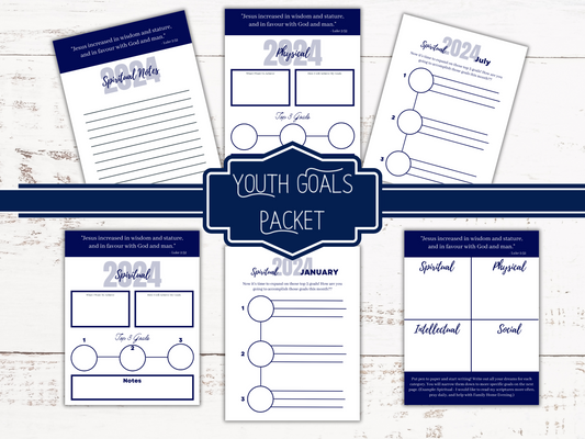 Transforming LDS Youth Goals - Focus on Success with Monthly & Weekly Resolutions, note sections, and more!