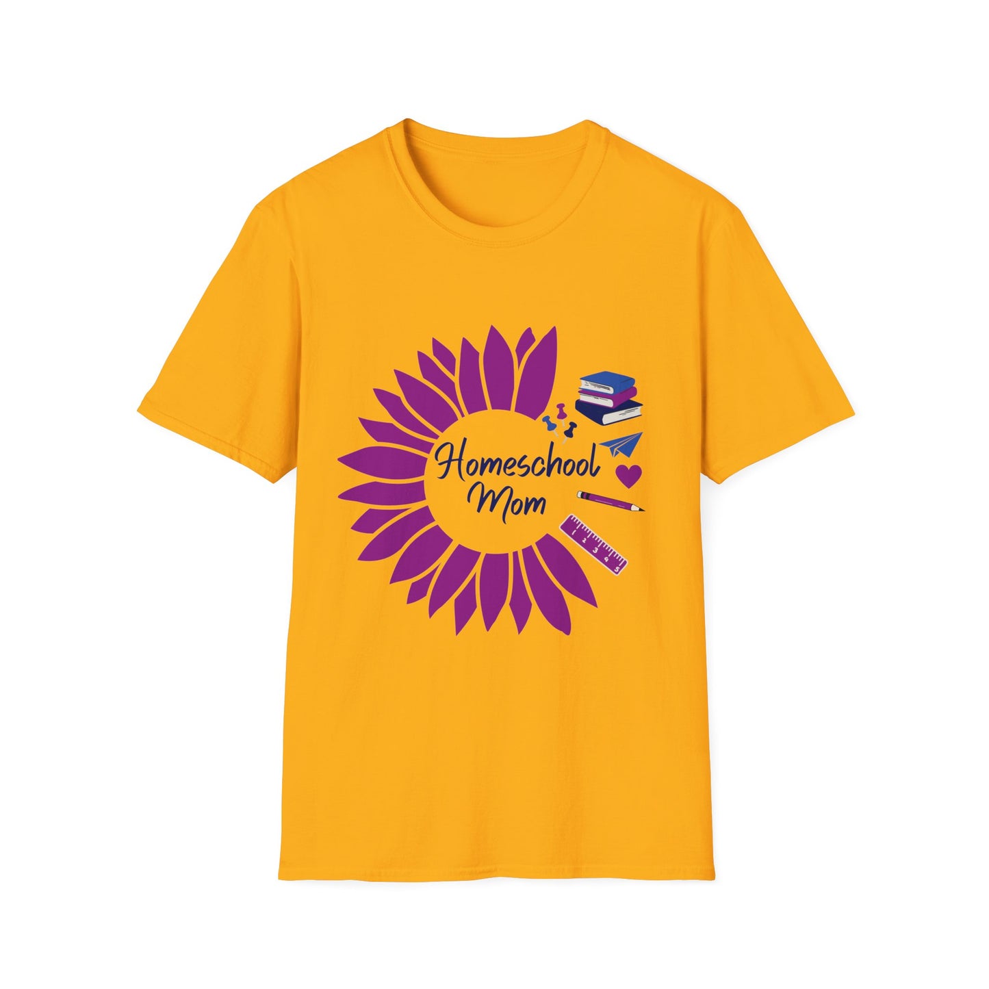 Homeschool Mom | Sunflower and School Supplies T-Shirt