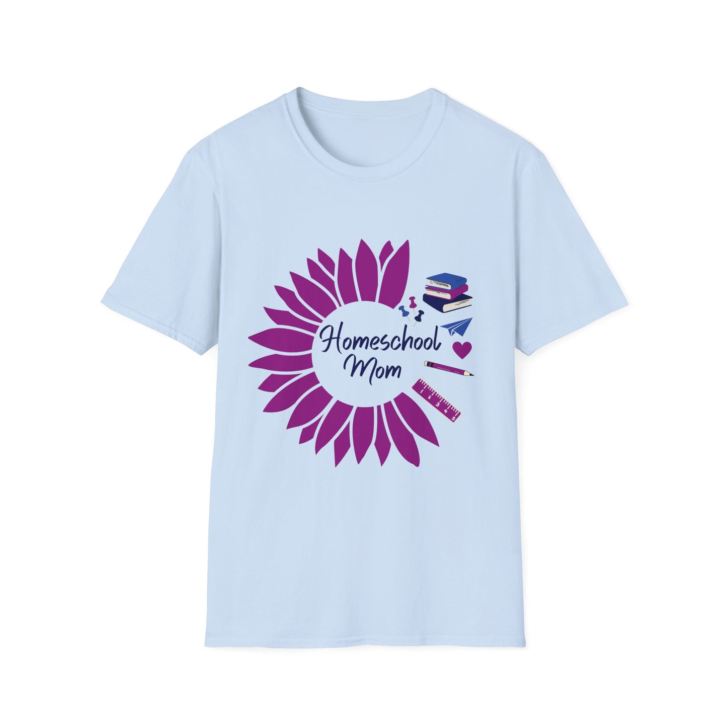 Homeschool Mom | Sunflower and School Supplies T-Shirt