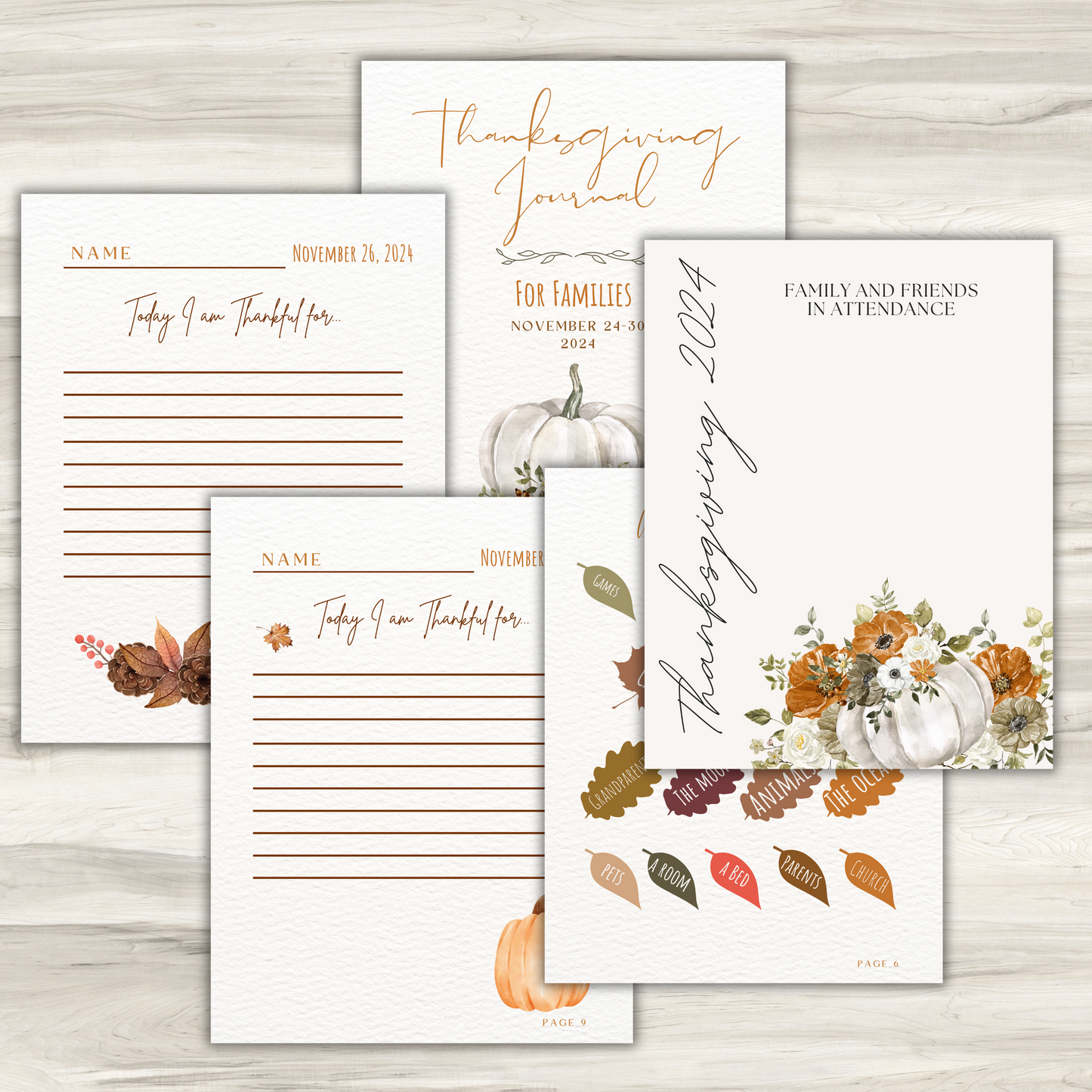 Family Thanksgiving Journal 2024: Embrace Gratitude and Create Lasting Memories | Thanksgiving Activities for Kids