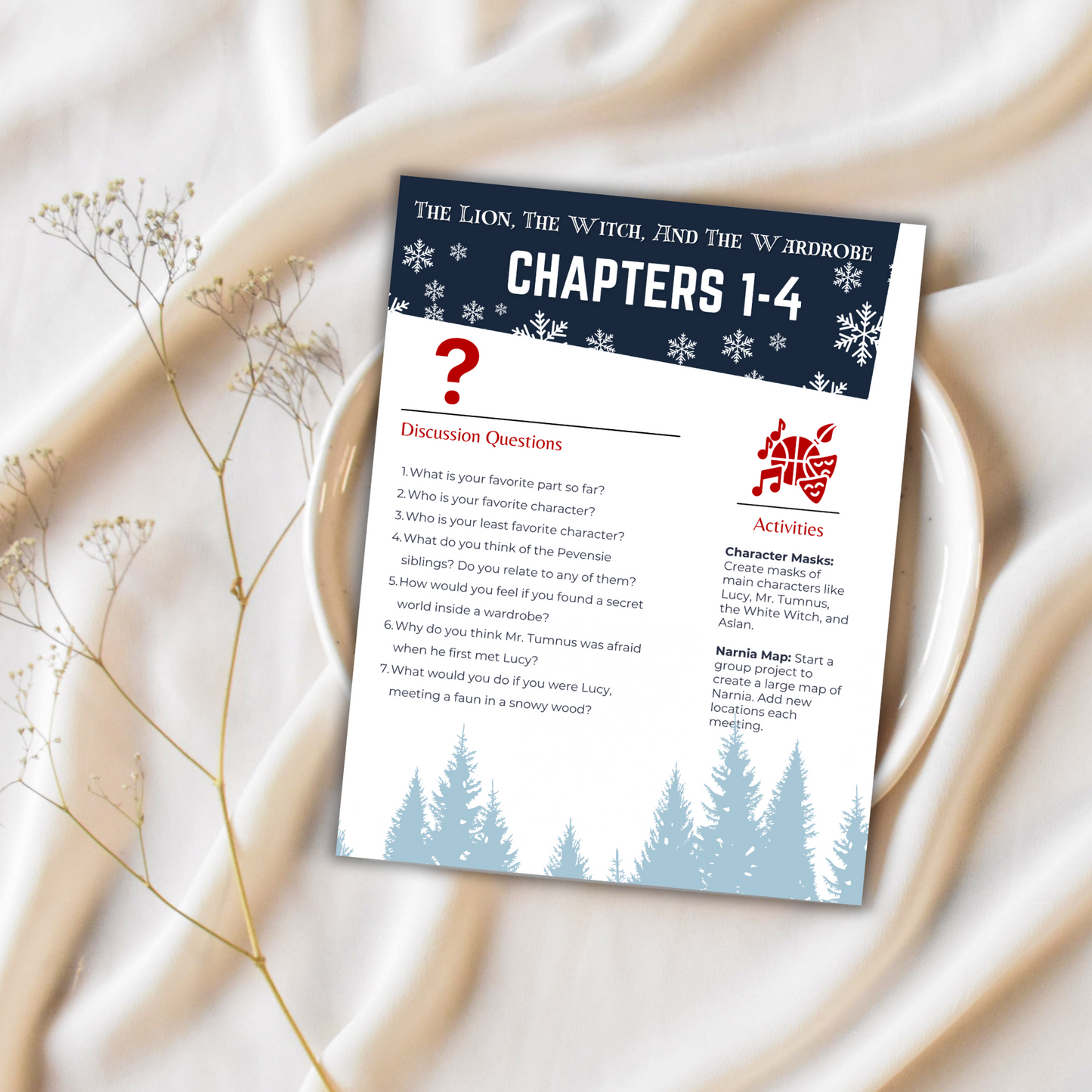 Chronicles of Narnia | Book Club Packet for 'The Lion, The Witch, and The Wardrobe' | Homeschool Book Club | Kids Book Club