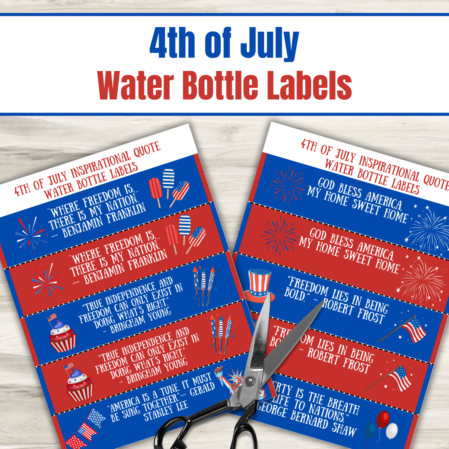 4th of July Labels | Inspirational Quotes | Freedom | Liberty | America | USA