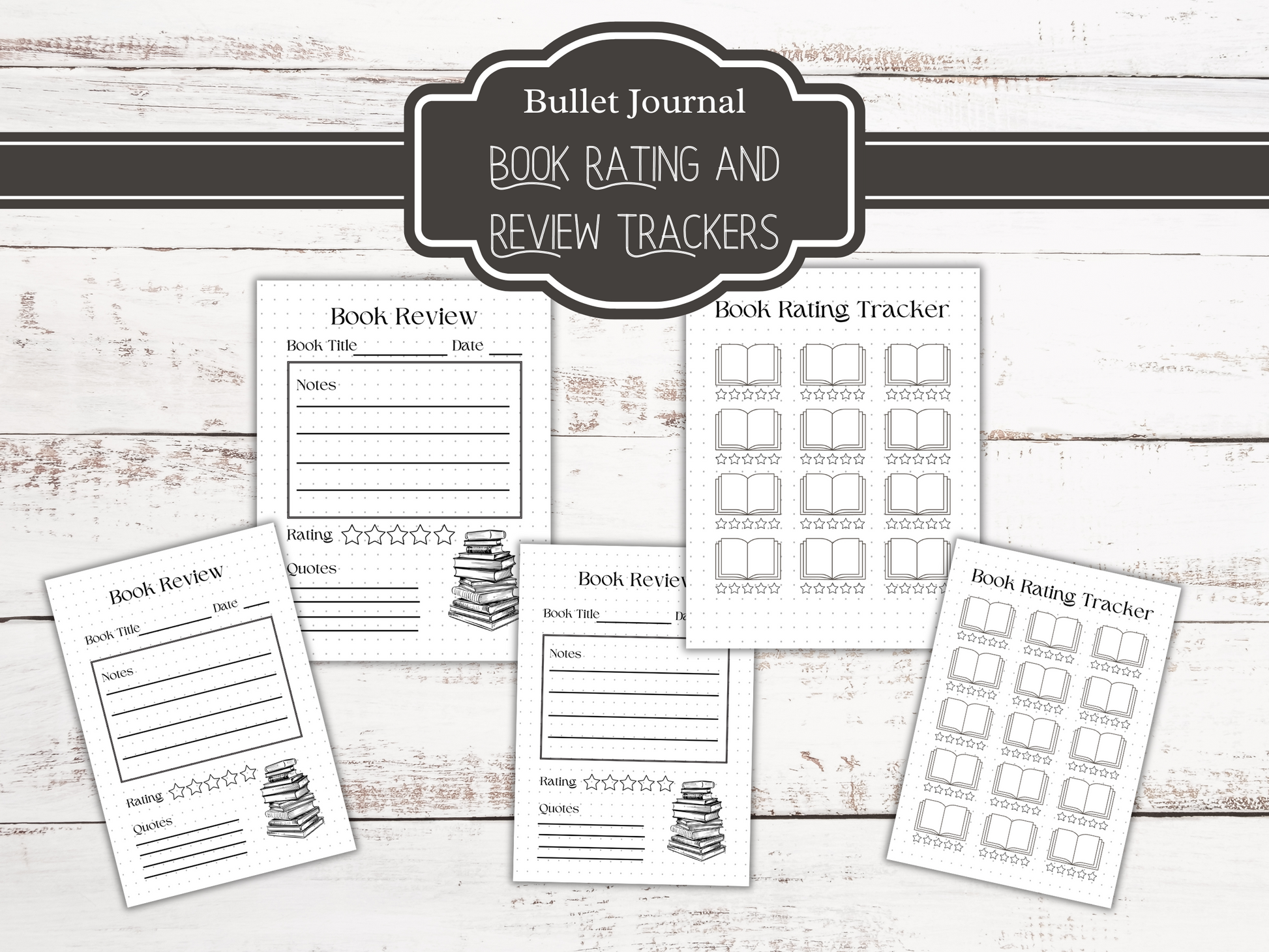 Bullet Journal Book Rating and Review Tracker