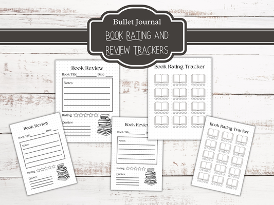 Bullet Journal Book Rating and Review Tracker