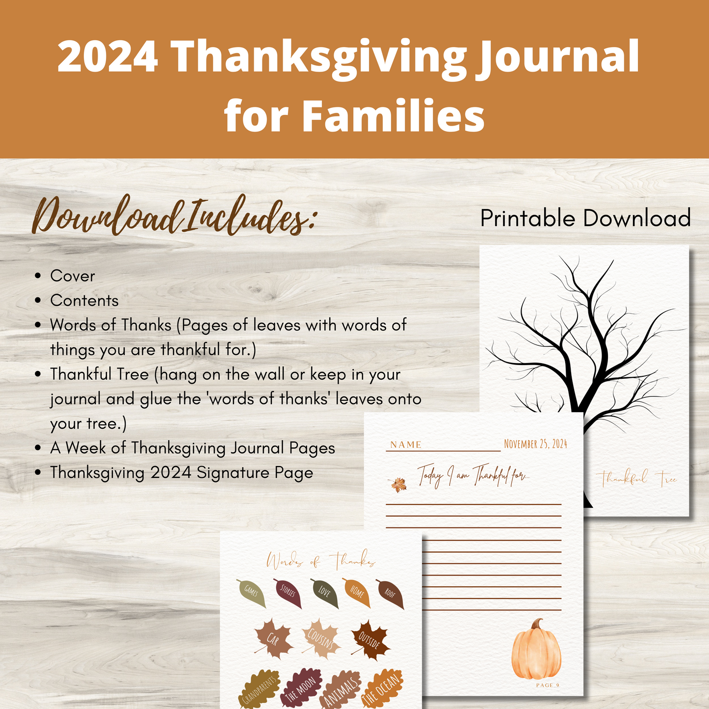 Family Thanksgiving Journal 2024: Embrace Gratitude and Create Lasting Memories | Thanksgiving Activities for Kids