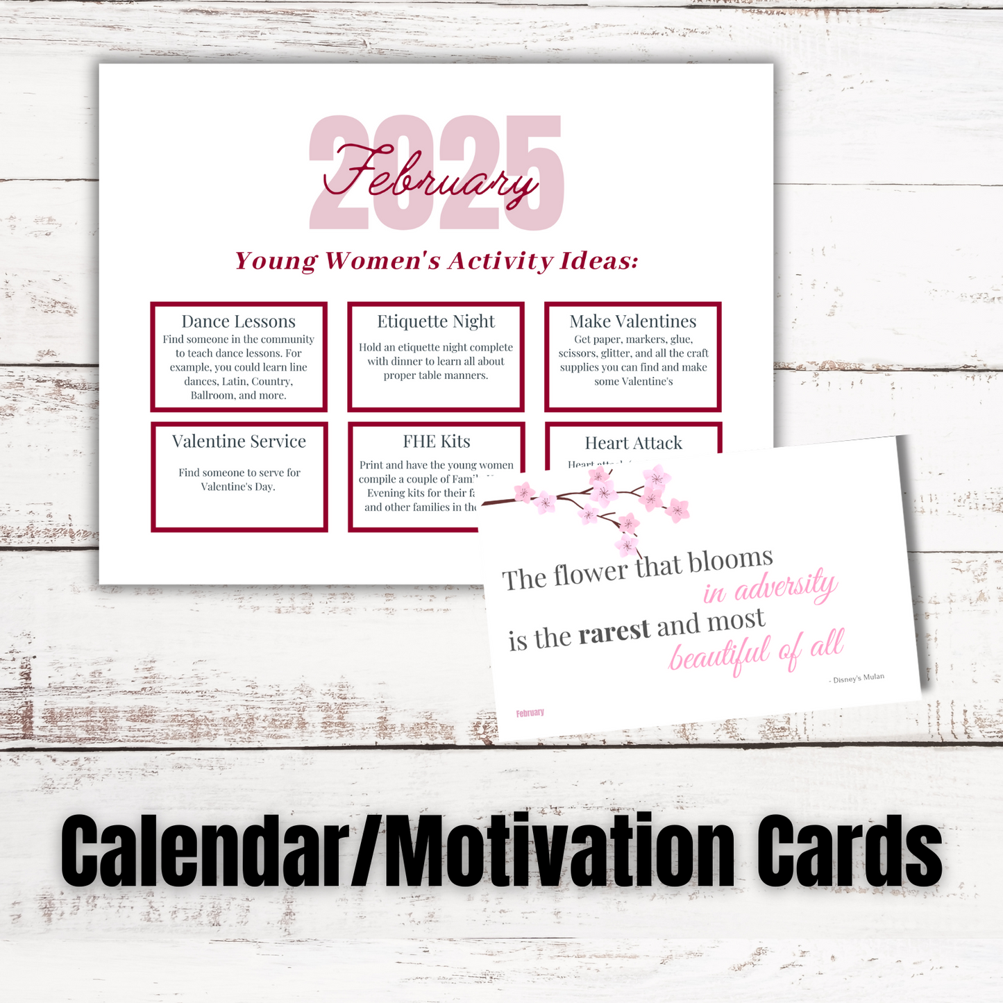 2025 Calendar with Motivation Cards | Yearly Organizer for Planning and Staying Inspired