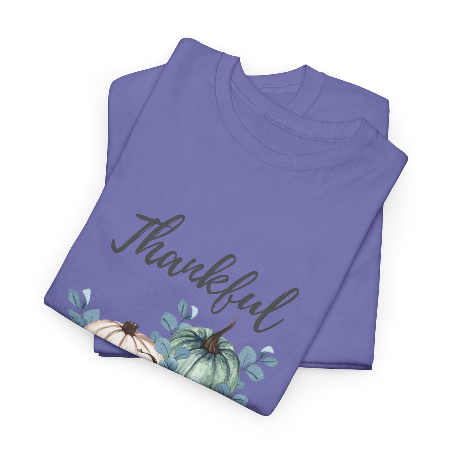 Thankful, Grateful & Blessed T-Shirt – Pumpkin & Leaves Design | Fall shirt | Fall clothing