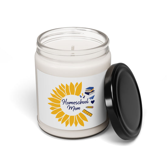 Homeschool Mom | Sunflower and School Supplies | Scented Soy Candle, 9oz