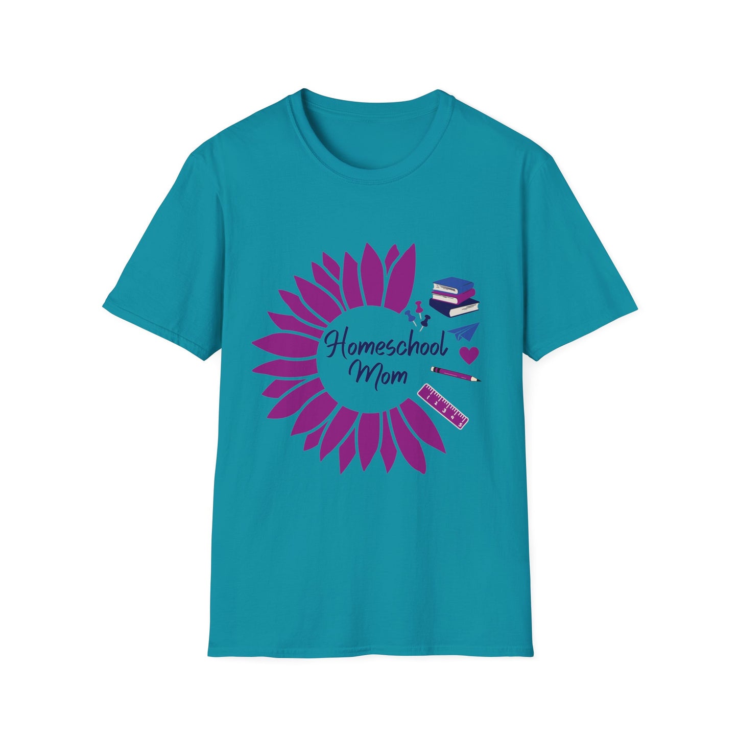 Homeschool Mom | Sunflower and School Supplies T-Shirt