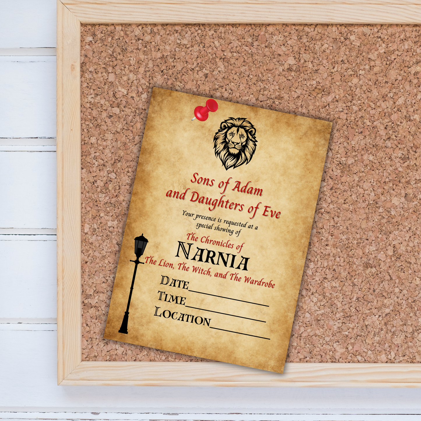 Chronicles of Narnia Party Invitations - The Lion, The Witch, and The Wardrobe