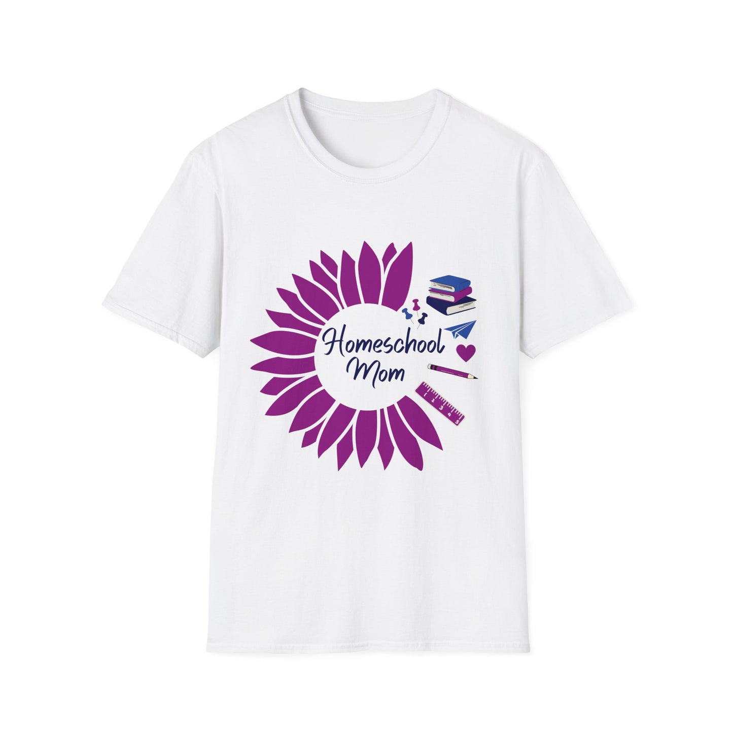 Homeschool Mom | Sunflower and School Supplies T-Shirt