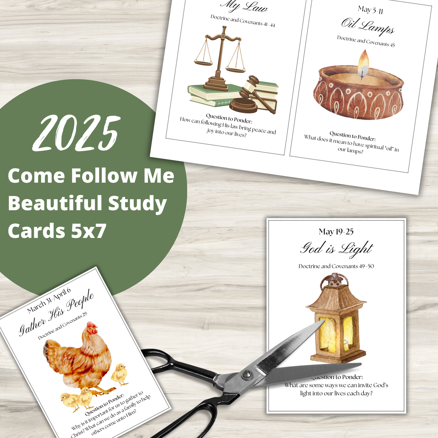 2025 Come Follow Me - Doctrine and Covenants Scripture Booklet | Weekly Scripture Study Cards with Illustrations