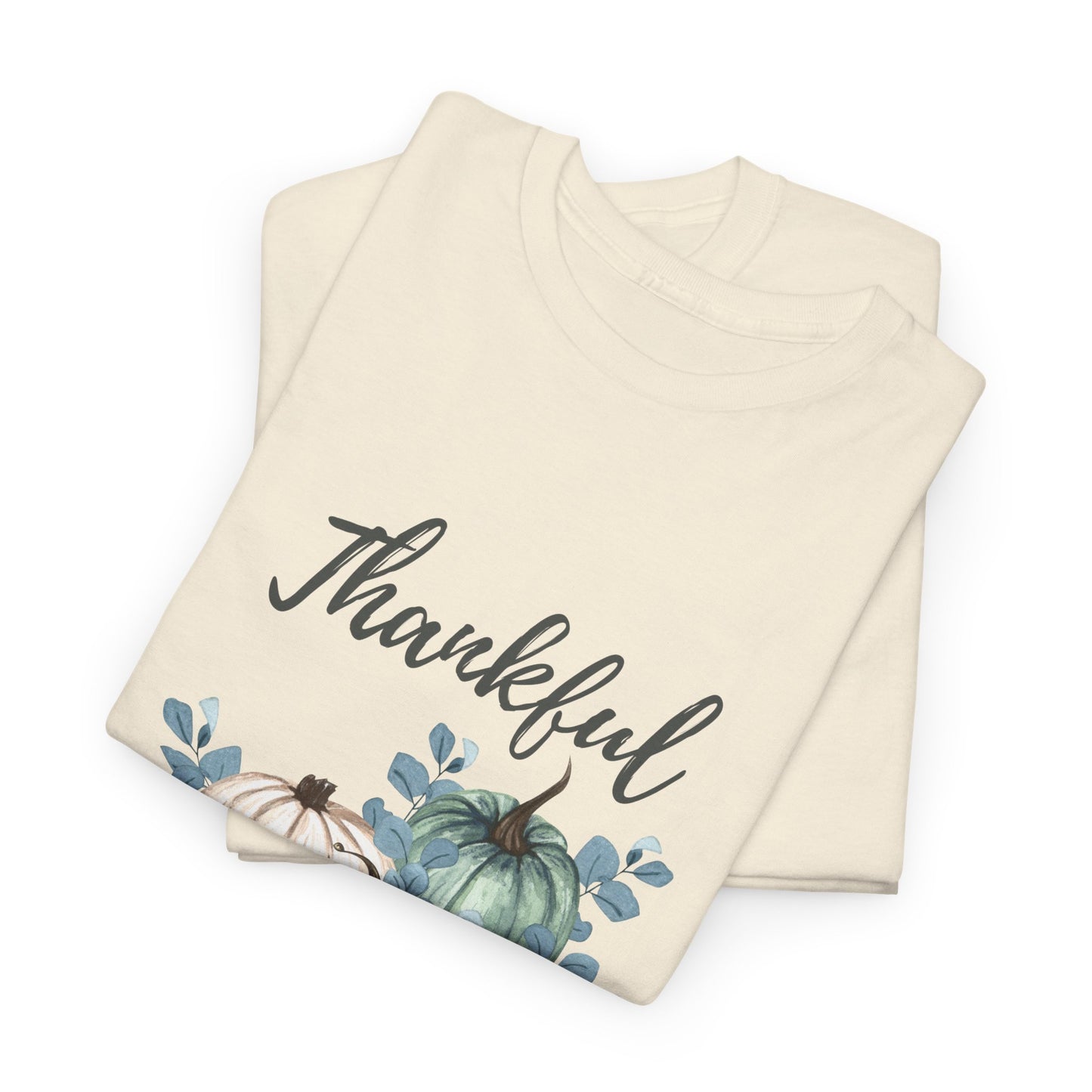 Thankful, Grateful & Blessed T-Shirt – Pumpkin & Leaves Design | Fall shirt | Fall clothing