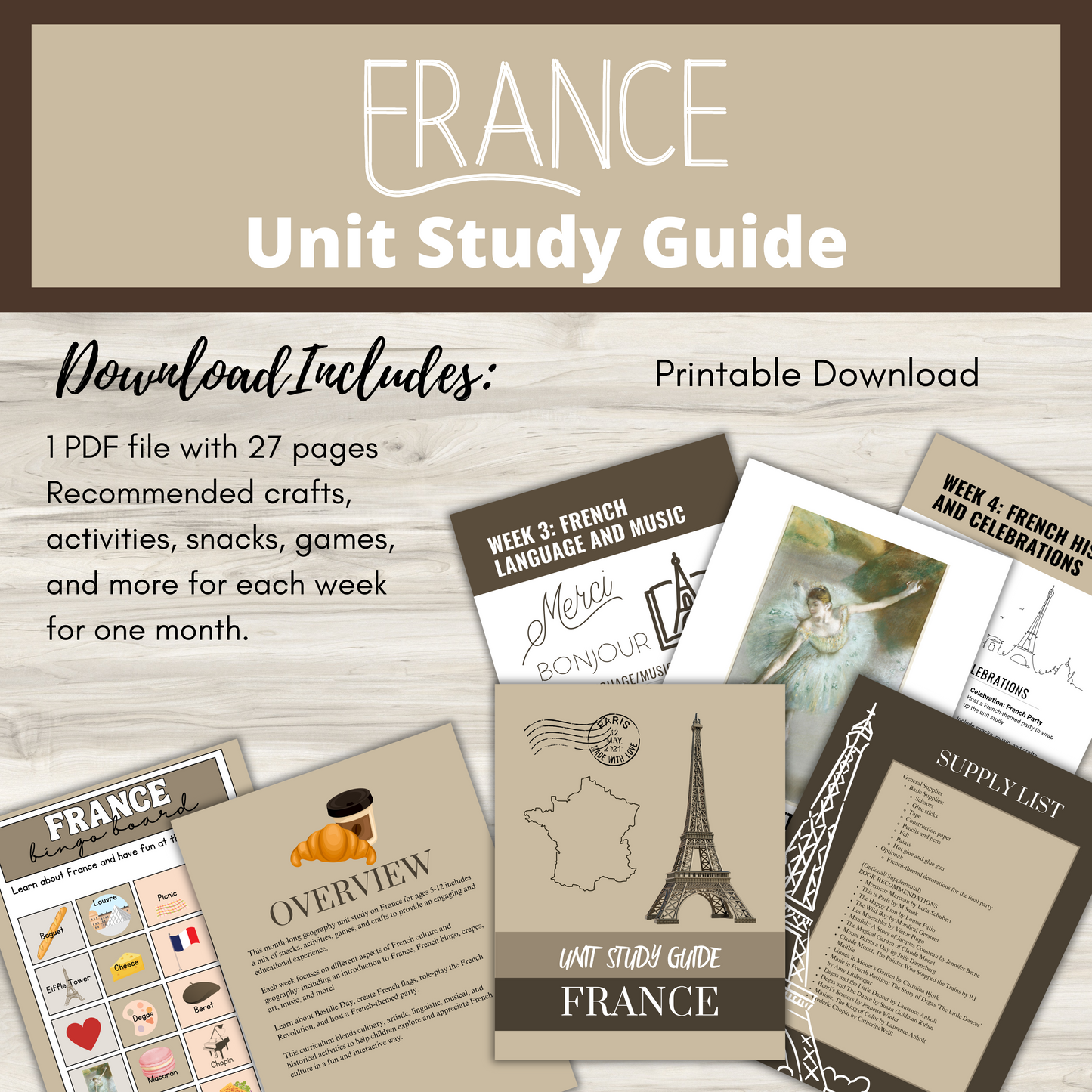 France | Geography Unit Study for Ages 5-12