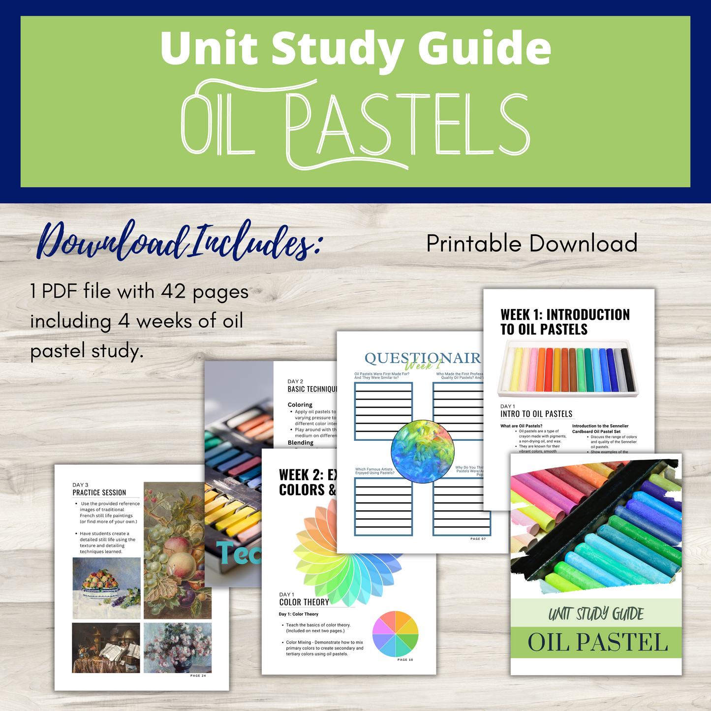 Oil Pastels Unit Study Guide