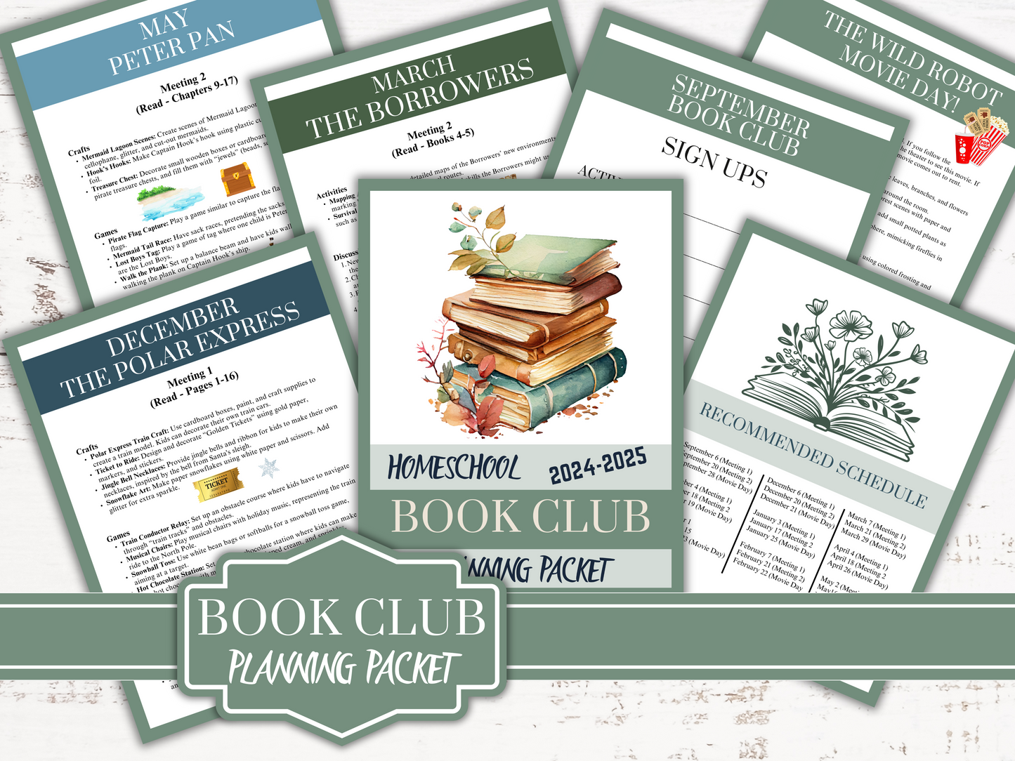 Homeschool Book Club Planning Packet 2024-2025