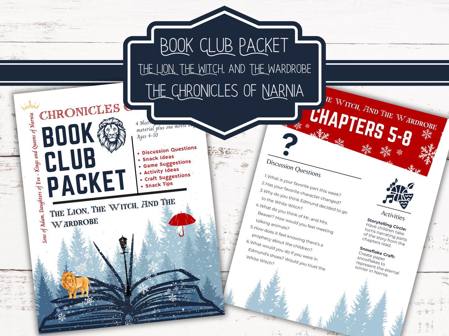 Chronicles of Narnia | Book Club Packet for 'The Lion, The Witch, and The Wardrobe' | Homeschool Book Club | Kids Book Club