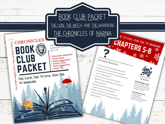 Chronicles of Narnia | Book Club Packet for 'The Lion, The Witch, and The Wardrobe' | Homeschool Book Club | Kids Book Club