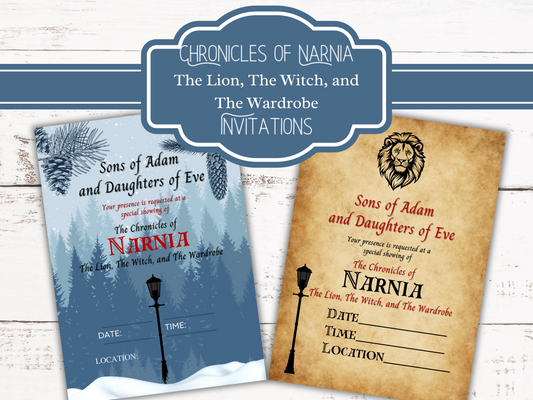 Chronicles of Narnia Party Invitations - The Lion, The Witch, and The Wardrobe