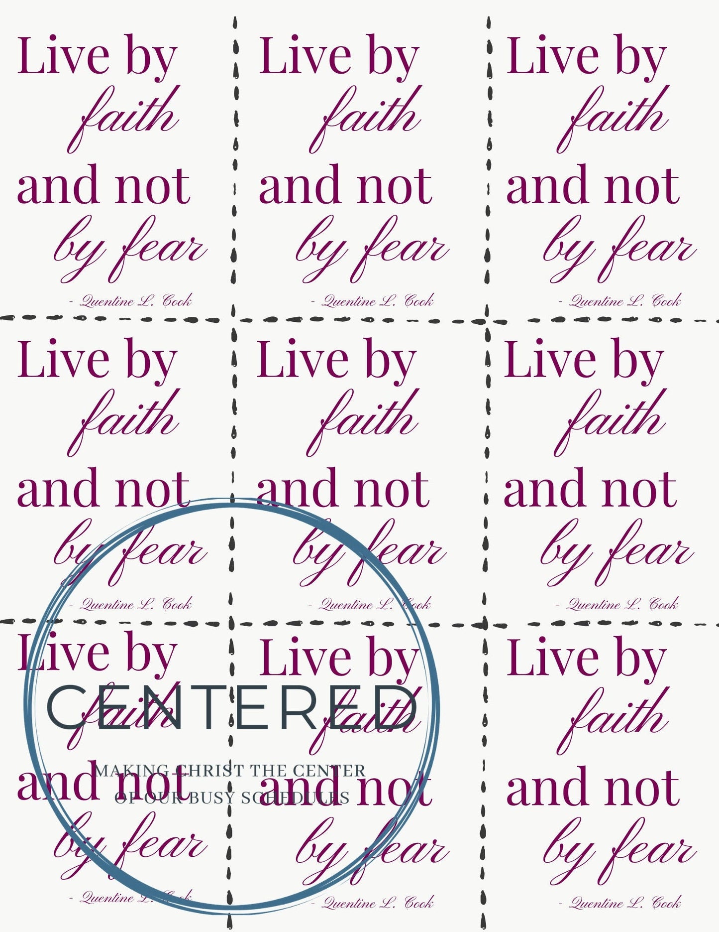 Live by Faith and Not by Fear Printable | Inspiring LDS Decor | Instant Download