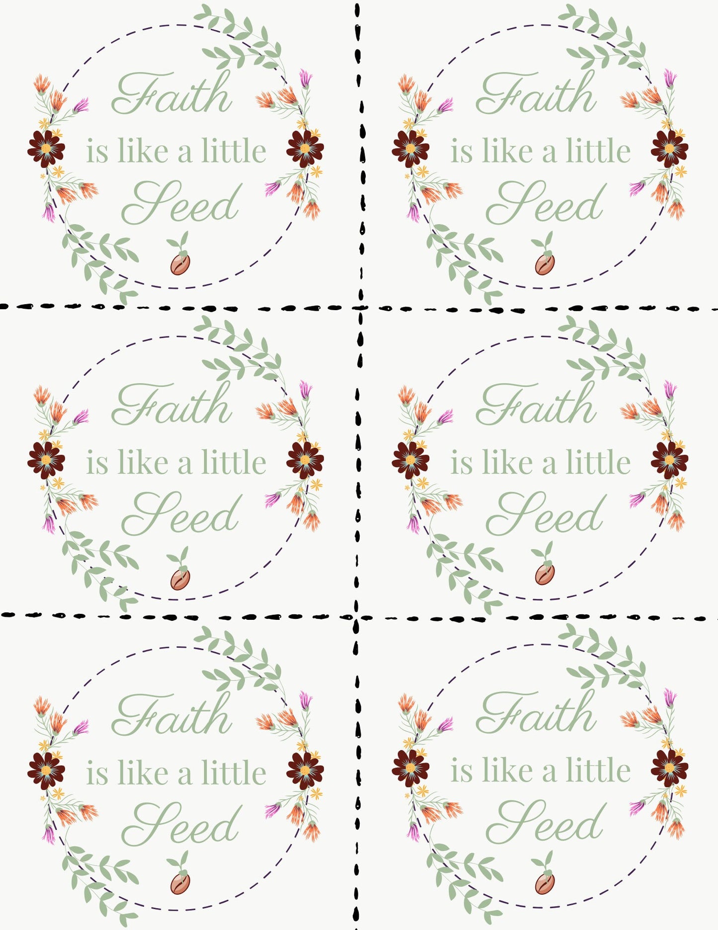 Inspiring 'Faith is Like a Little Seed' Scripture Handouts for Spiritual Growth