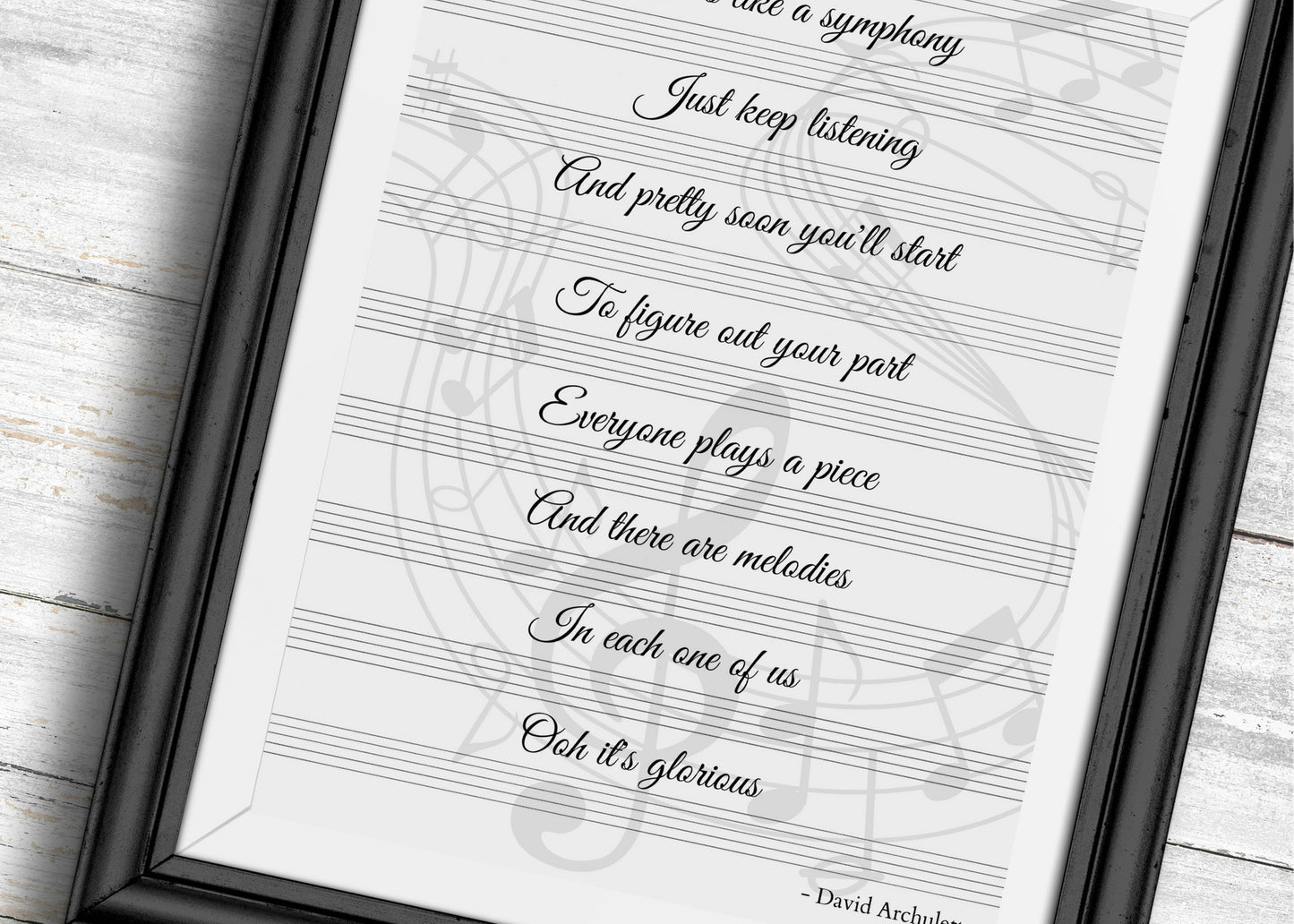 Glorious Song Lyrics by David Archuleta - Inspirational Home Decor for Music Lovers