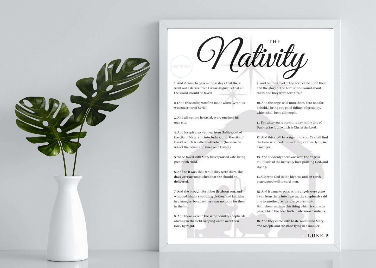 The Nativity Story Decoration: Christmas Scripture Art, Religious Home Decor, Holiday Gift Idea