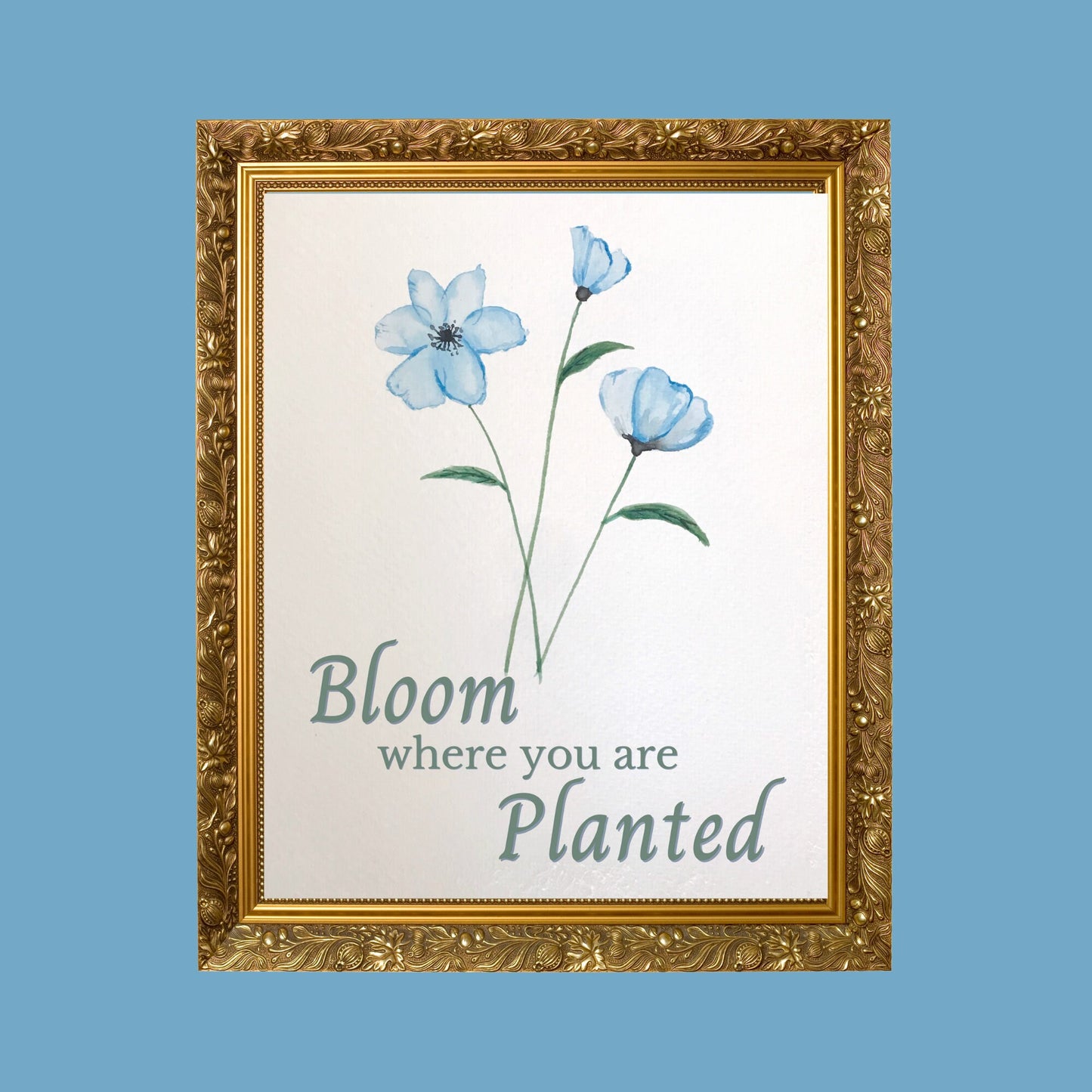 Bloom Where You Are Planted | Watercolor Printable | Inspirational Quote | Nature Inspired Wall Art