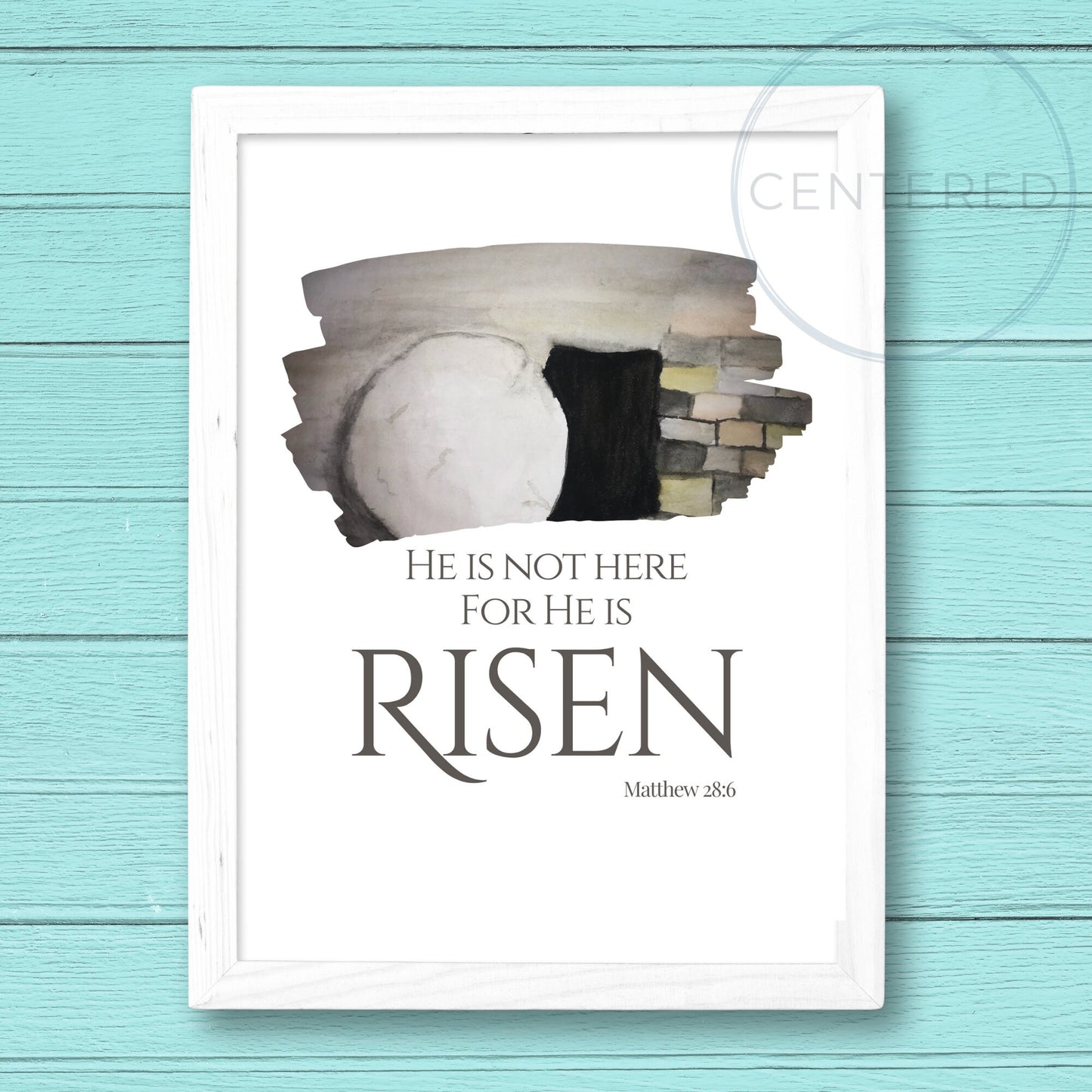 Easter Home Decor - He is Risen Hand Painted Sign, Christian Wall Art