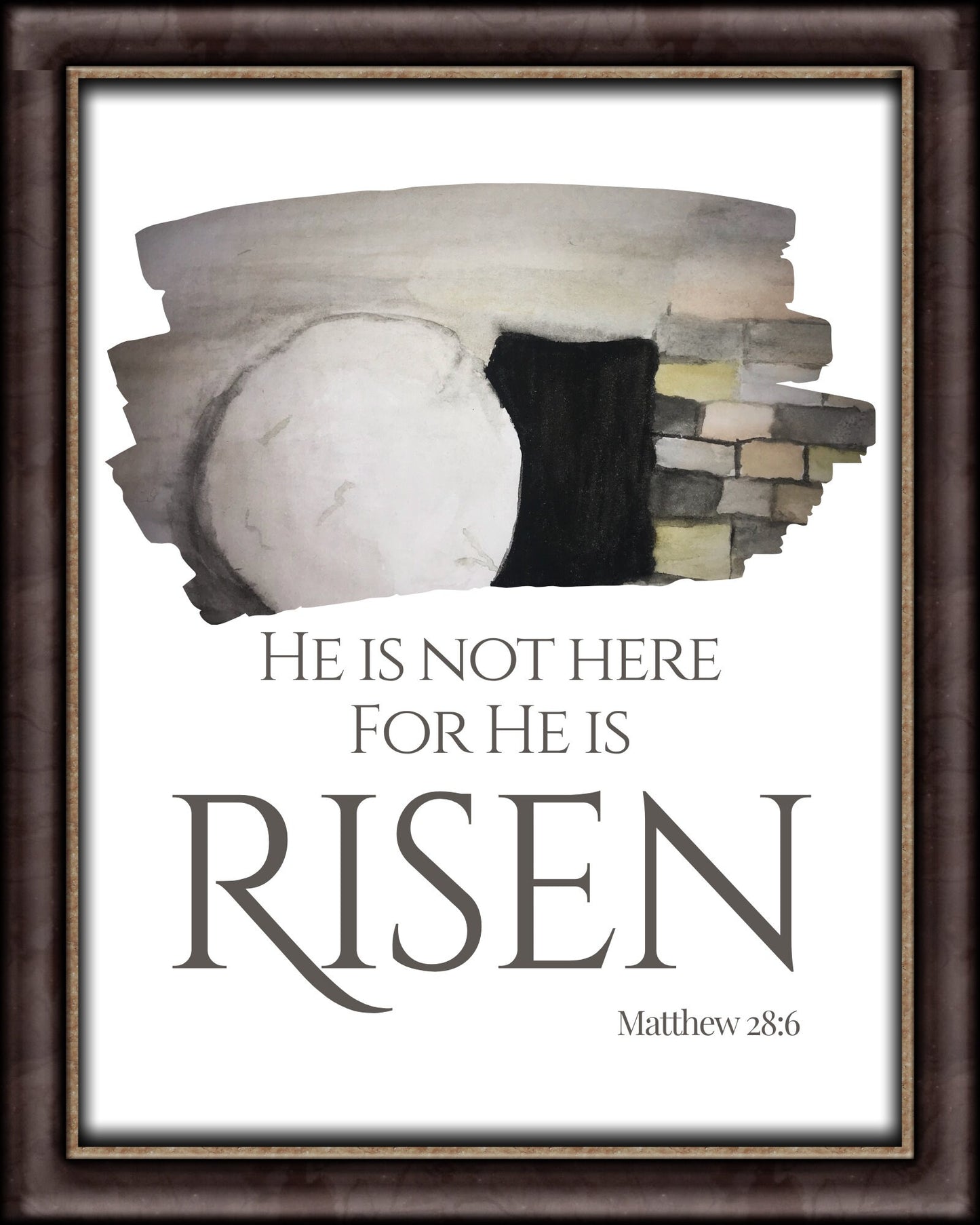 Easter Home Decor - He is Risen Hand Painted Sign, Christian Wall Art