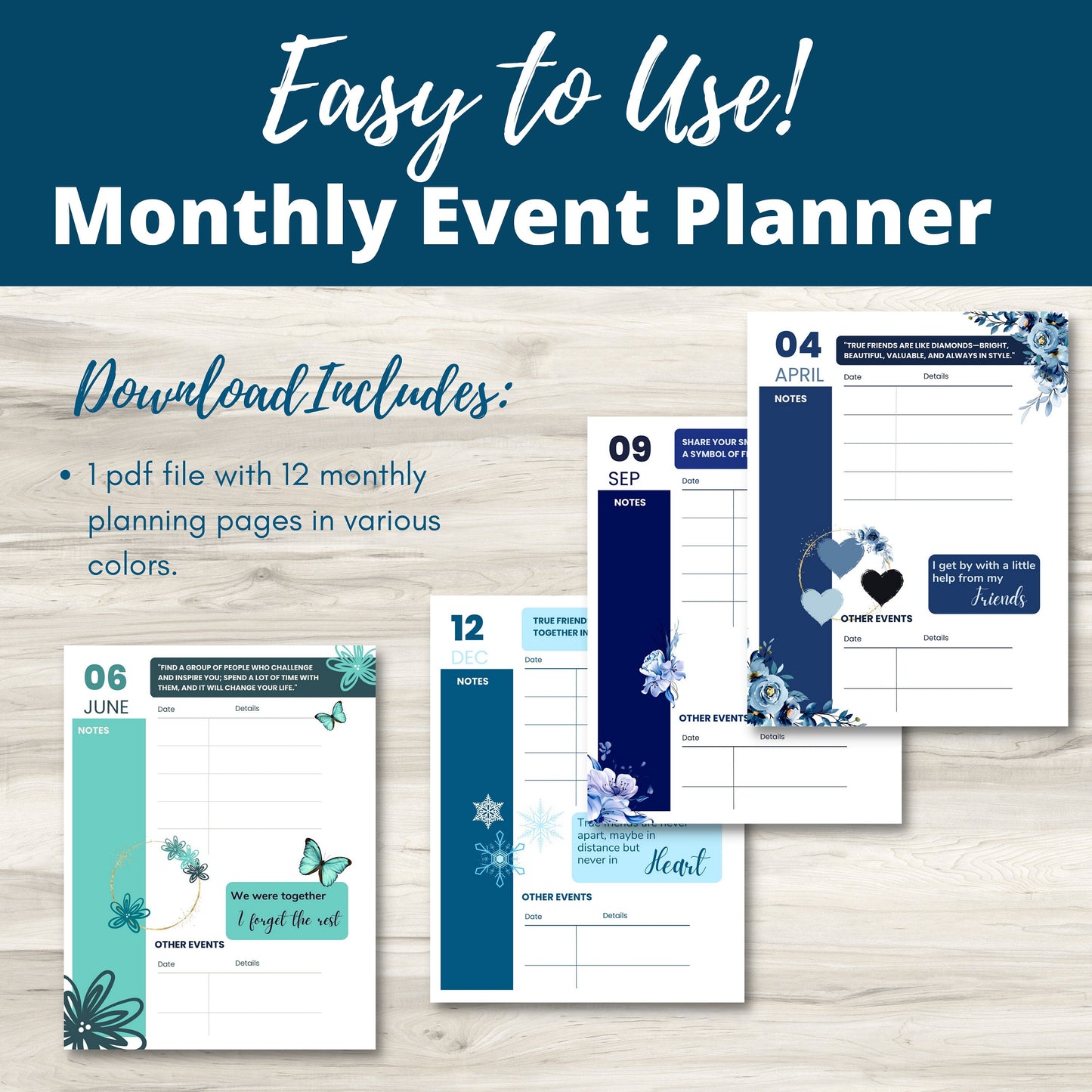 Stay Social with Friends - Monthly Event Planner for Easy Event Management