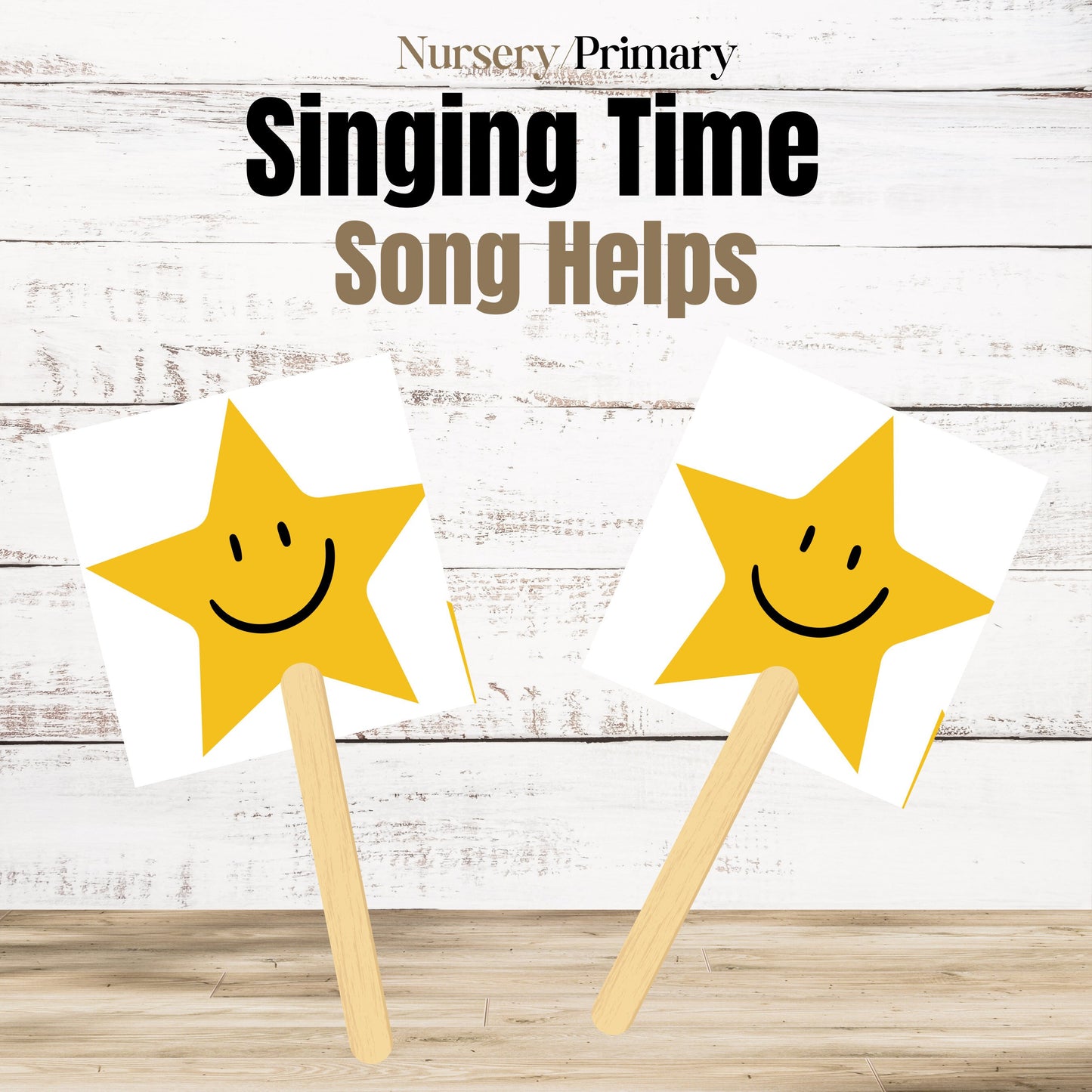 Primary/Nursery Song Props and Flyers - Printable Lyric Pages and Star Props for Interactive Singing Time - Digital Download