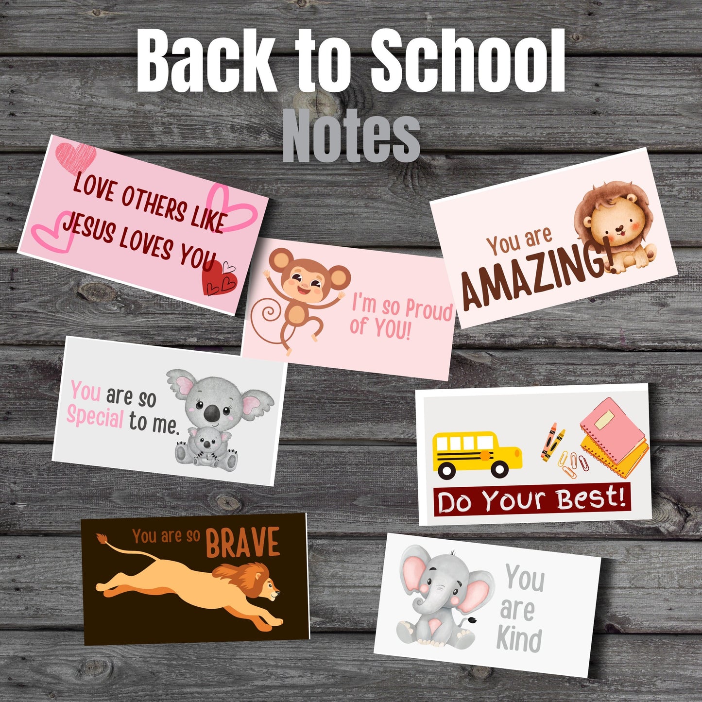 Back to School Lunch Notes: Inspirational Messages for Motivation, Set of Encouraging Cards