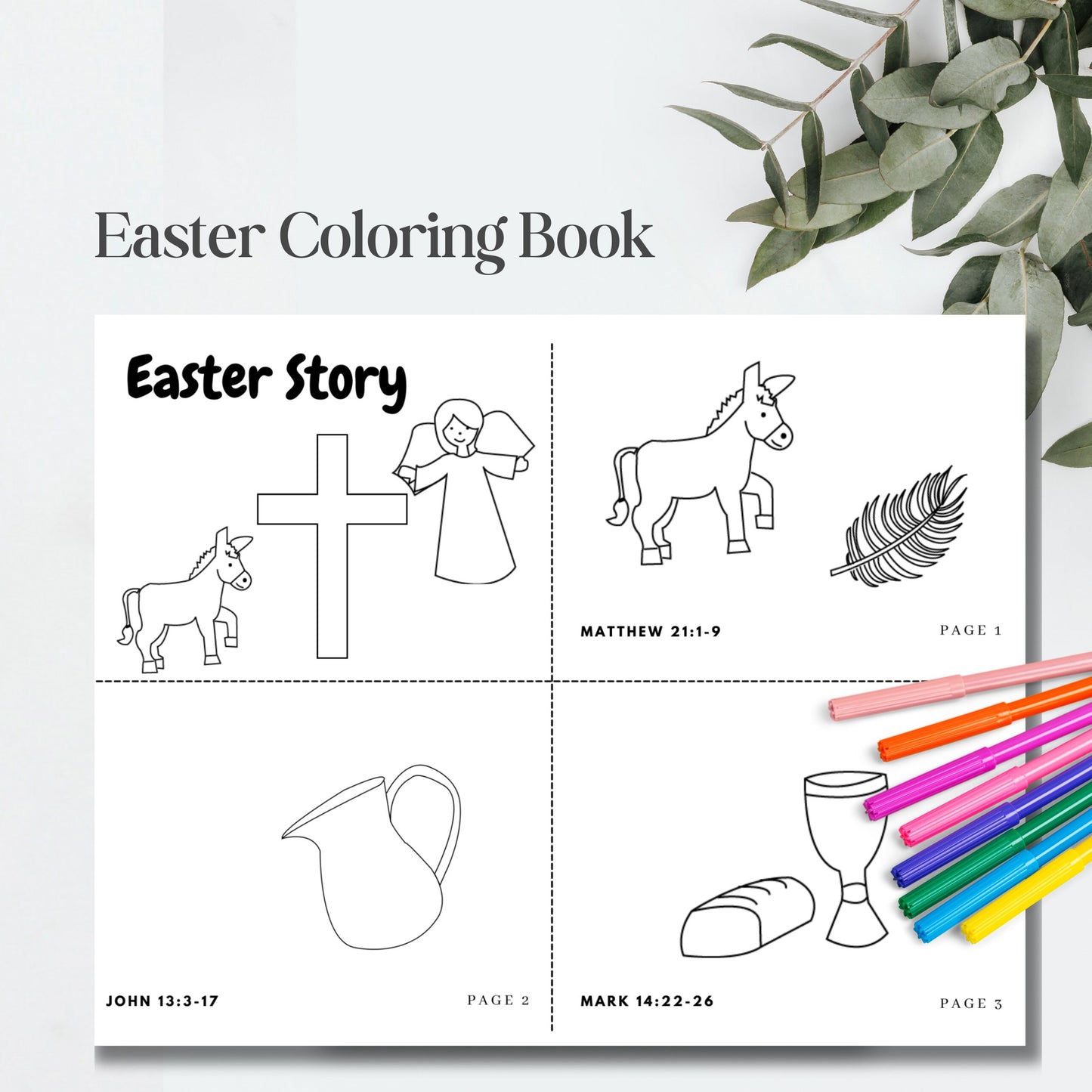 Celebrate Easter with Scripture: Engaging Coloring Pages for Kids & Adults