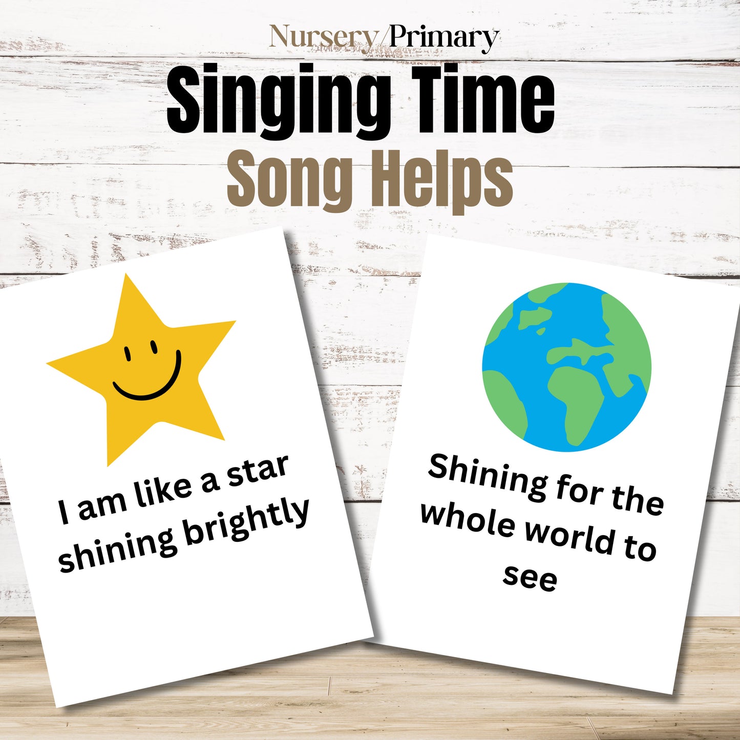 Primary/Nursery Song Props and Flyers - Printable Lyric Pages and Star Props for Interactive Singing Time - Digital Download