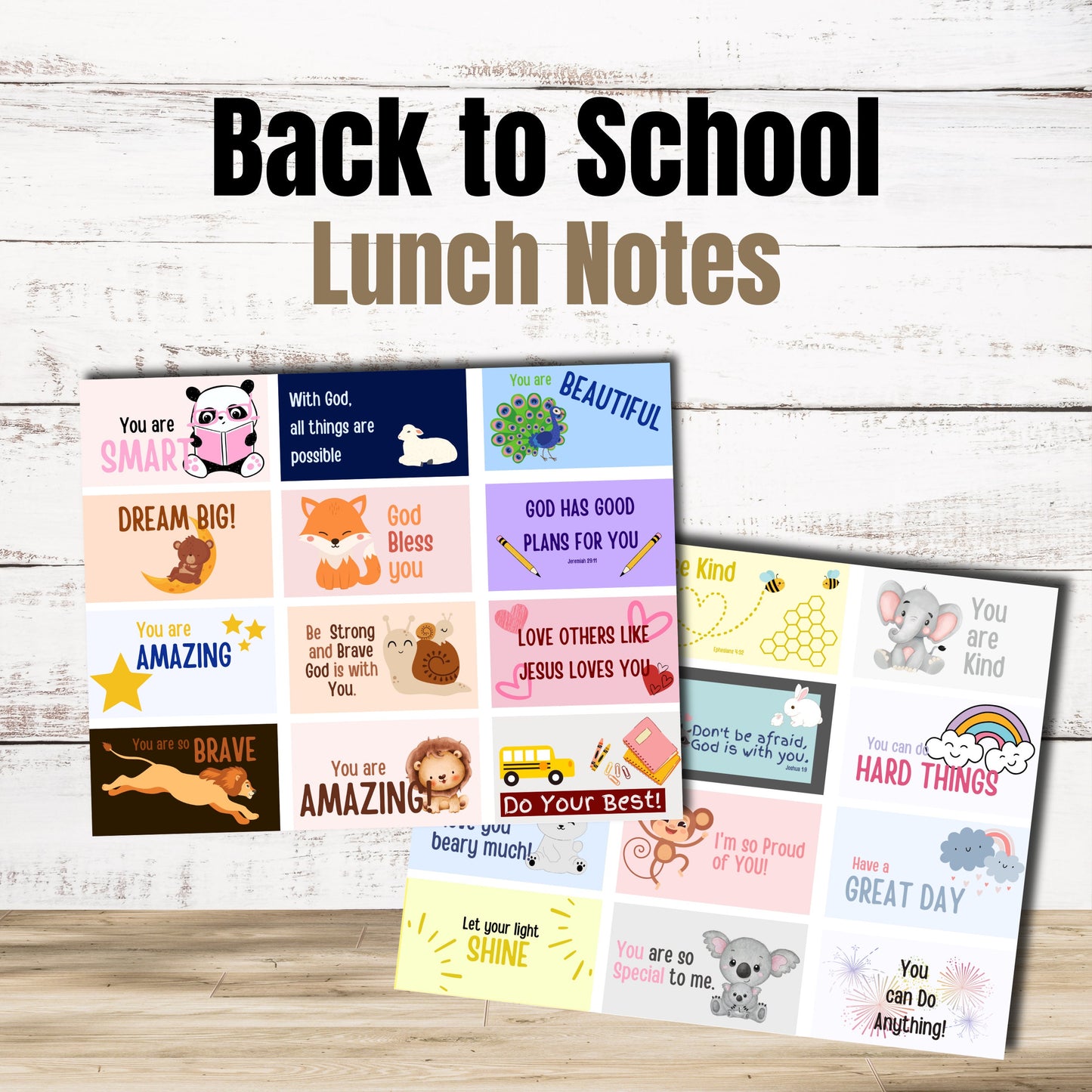 Back to School Lunch Notes: Inspirational Messages for Motivation, Set of Encouraging Cards