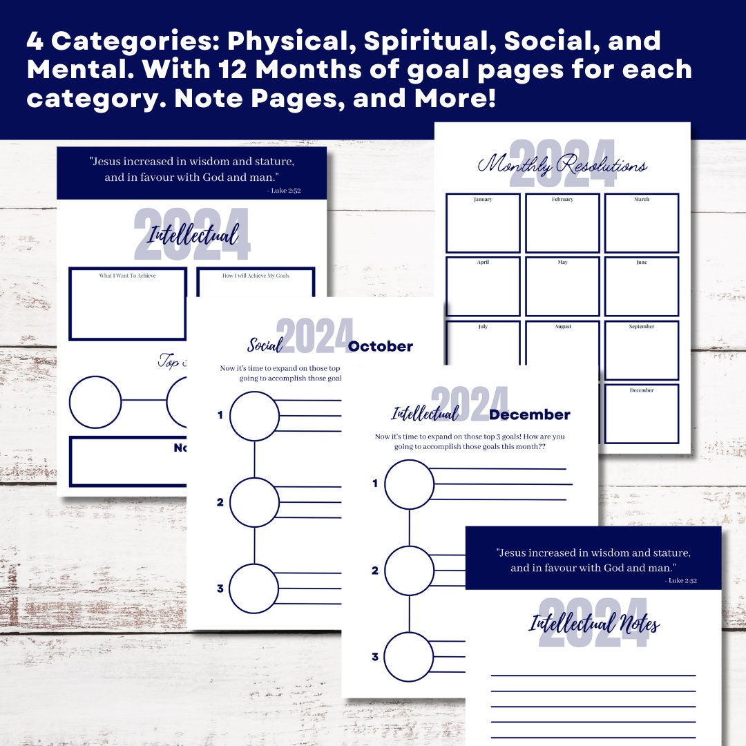 Transforming LDS Youth Goals - Focus on Success with Monthly & Weekly Resolutions, note sections, and more!