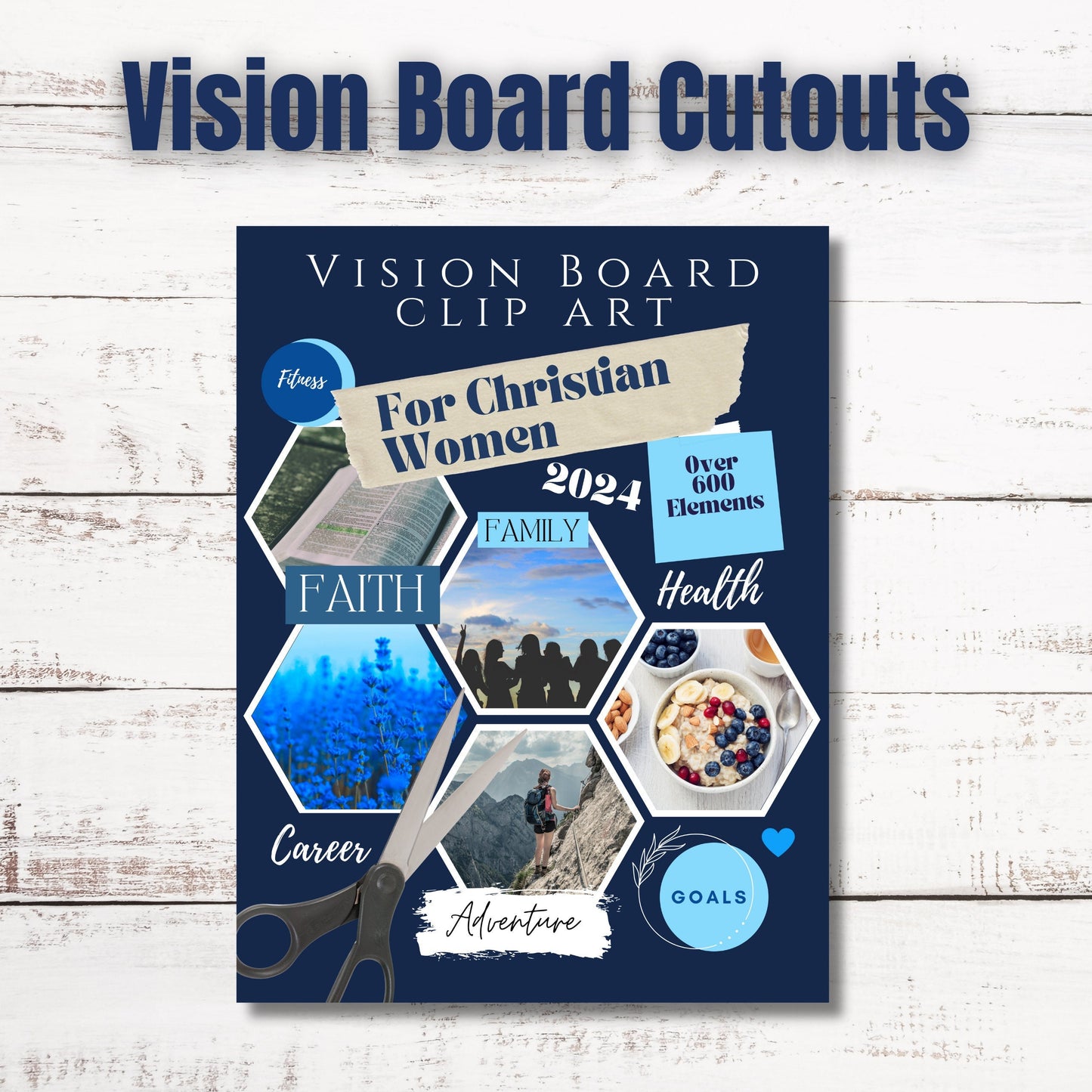 Vision Board Clip Art for Women of Faith - Manifest Your Dreams in 2024