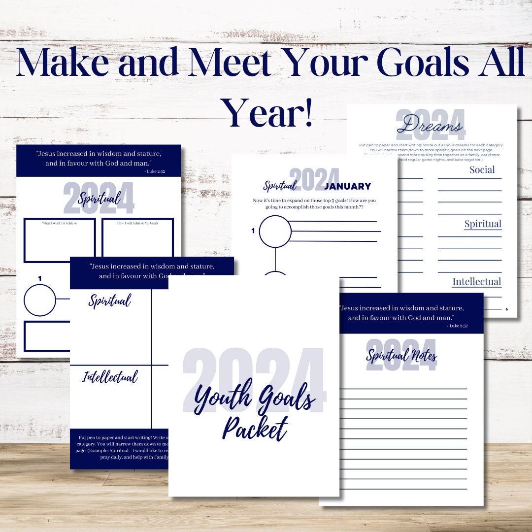 Transforming LDS Youth Goals - Focus on Success with Monthly & Weekly Resolutions, note sections, and more!