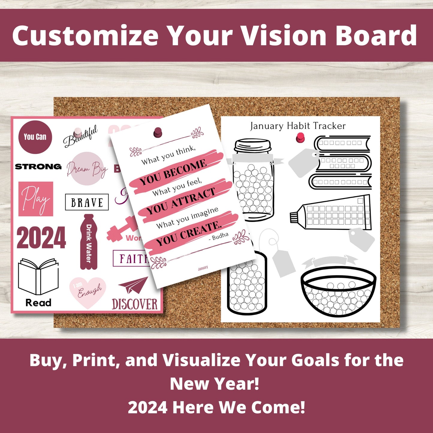 Goal and Planning Packet 2024 | Planner 2024 | habit tracker printable