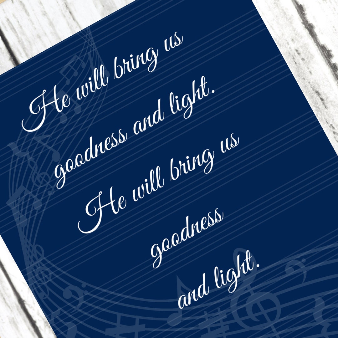 Inspirational Home Decor for Music Lovers | How Firm a Foundation | I Belong to the Church| He Will Bring Us Goodness and Light