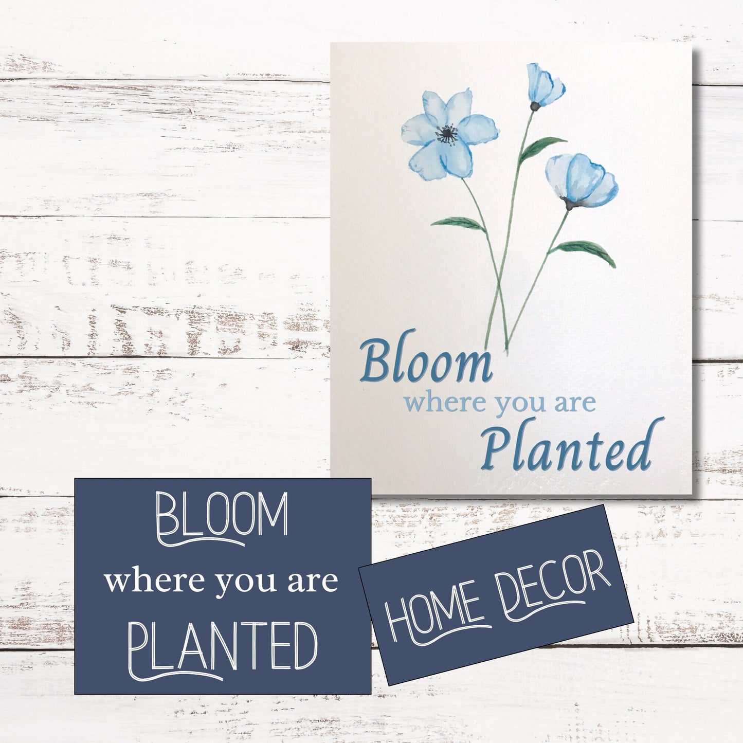 Bloom Where You Are Planted | Watercolor Printable | Inspirational Quote | Nature Inspired Wall Art