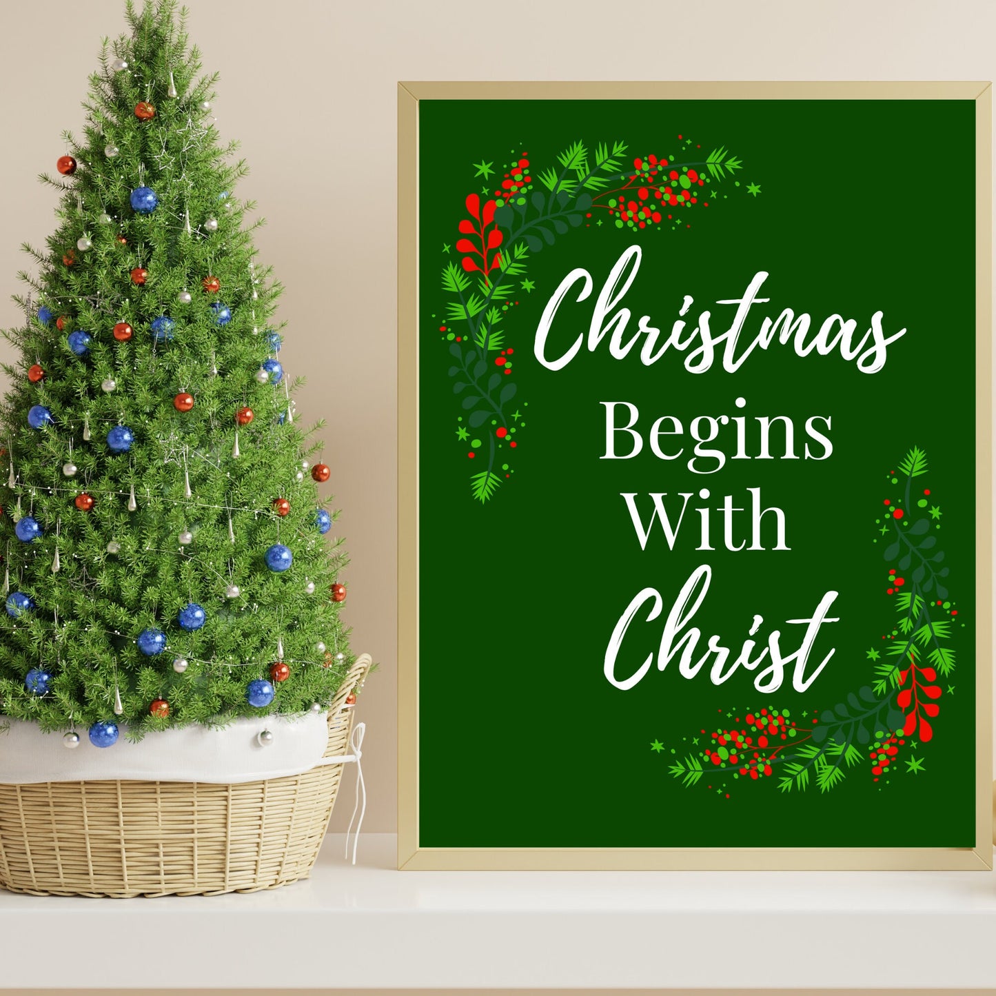 Christmas Begins with Christ Printable | Christian Home Decor