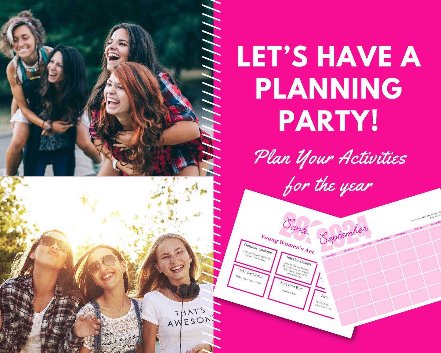 Young Women's Calendar and Activity Ideas for 2025