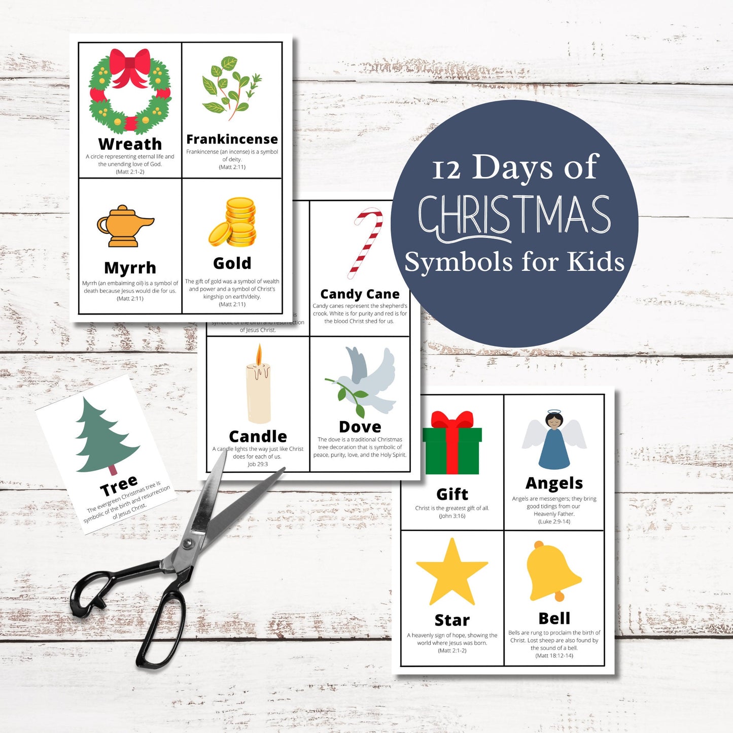 12 Days of Christmas Symbols for Kids - Educational Holiday Activity Set