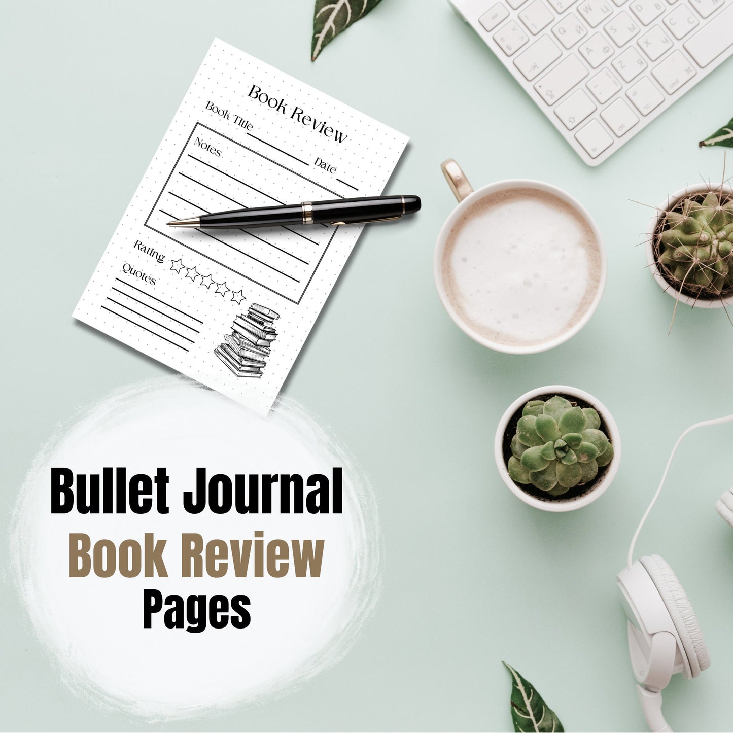 BUJO Book Review and Rating Trackers | Reading Bullet Journal Pages | A5 and 8.5x11