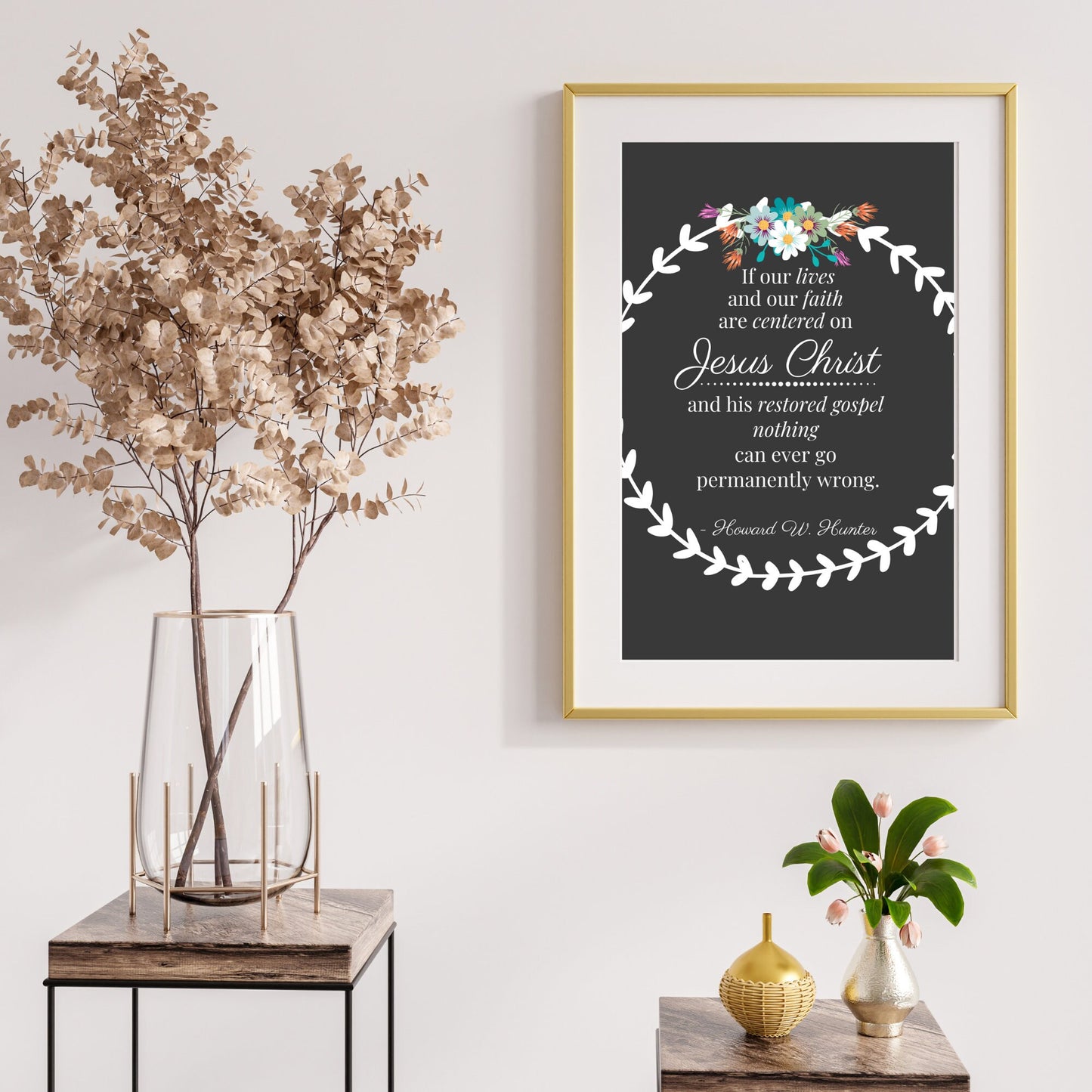 LDS Home Decor, LDS quote, Centered on Christ, faith, home decorations